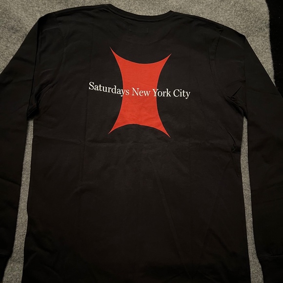 SATURDAYS NYC Super Ellipse Black L/S T-Shirt LARG - Picture 7 of 10